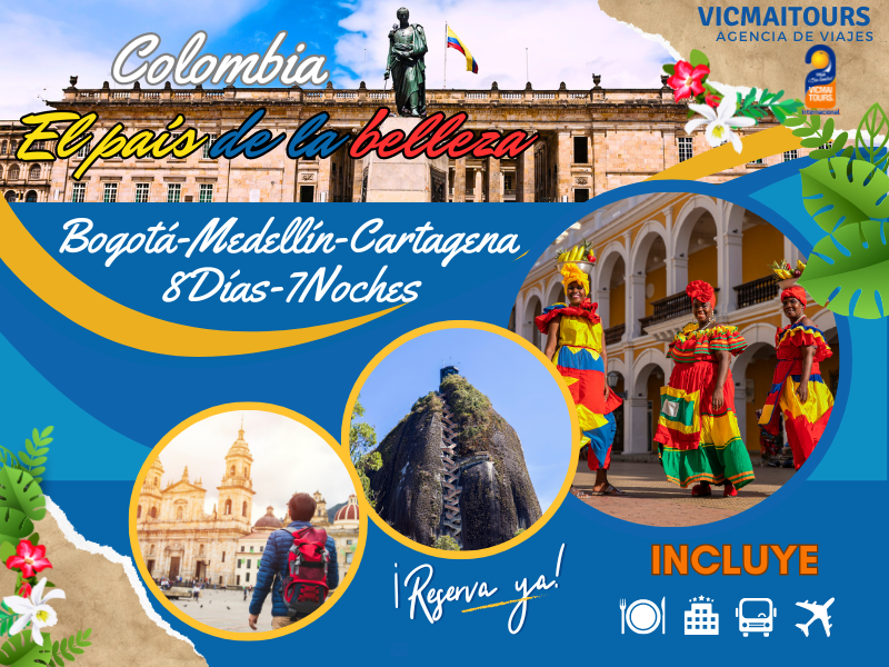 Bogotá-Medellín-Cartagena 8dias/7 noches